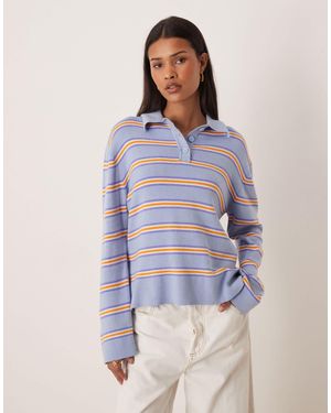 Gina Tricot – gestreifter strickpullover - Blau