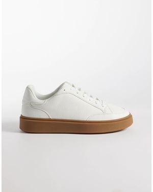 ASOS Lace Up Sneakers With Gum Sole - White