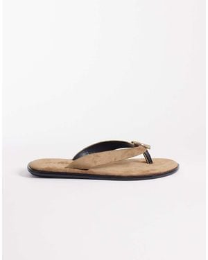SEQWL Flip Flops With Gold-tone Embellishment - White