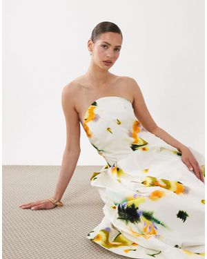ARRANGE Structured Bandeau Maxi Dress - Metallic