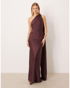 Mango Vestido Largo Morado Asimétrico De La Colección Cápsula De