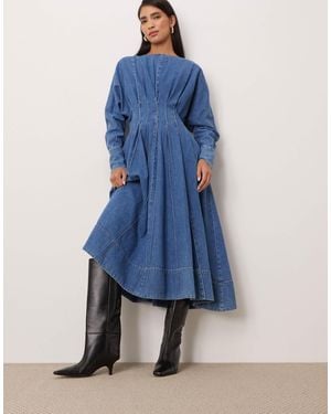 ARRANGE – rowe – hochwertige, kniehohe lederstiefel - Blau