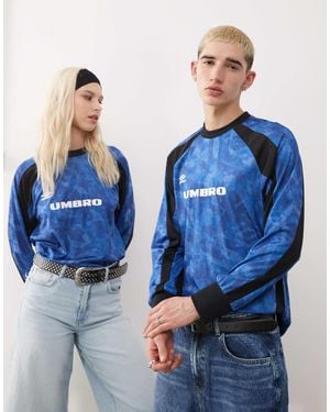 Umbro Printed Long Sleeve Jersey T-shirt - Blue