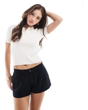 Hollister – leinen-skort - Weiß