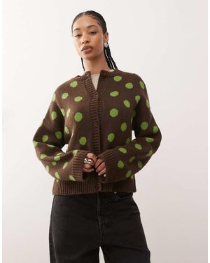 Reclaimed Vintage Boxy Cardigan - Brown