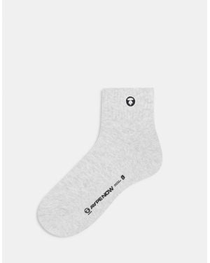 Aape By A Bathing Ape Aape By A Bathing Ape Logo Socks - White