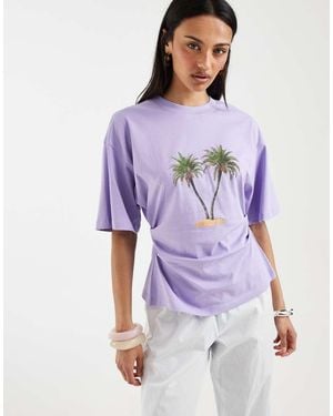 ASOS Getailleerd T-Shirt Met Palmprint - Paars