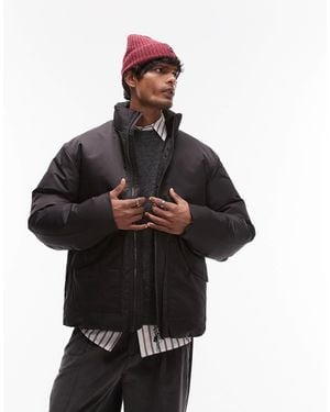 ARKET Down Clean Padding Jacket With Zip Front And Front Flap Pockets - Black