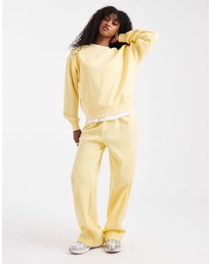Pieces Piece Wide Leg sweatpants Co-ord - Yellow