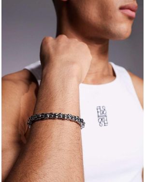 ASOS Pulsera Plateada De Cadena Con Eslabones Gruesos De Acero Inoxidable Resistente Al Agua De - Multicolor