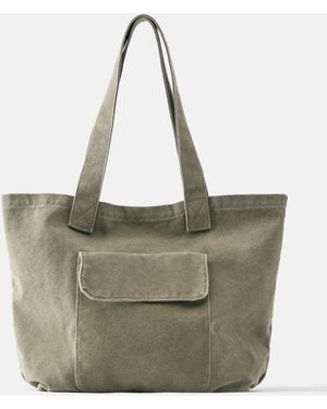 Pull&Bear – tragetasche aus canvas - Natur