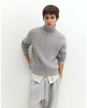 Pull&Bear Half-zip Jumper - Grey