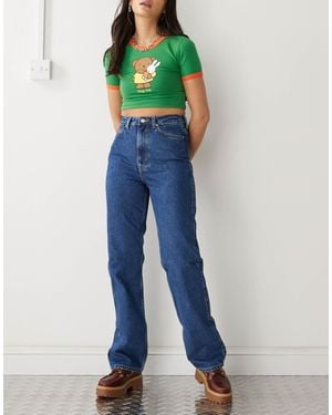 Weekday Rowe Extra High Waist Regular Fit Straight Leg Jeans - Blue