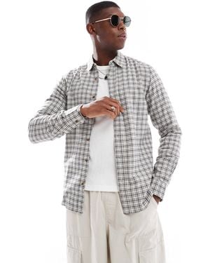 Only & Sons Small Check Shirt - White