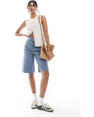 Daisy Street Low Rise Denim Jorts - Blue