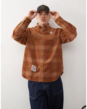 Aape By A Bathing Ape Aape By A Bathing Ape Checked Logo Long Sleeve Shirt - Black