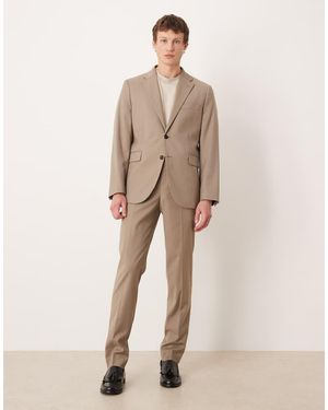 Mango Milan Slim Fit Tailored Trouser Co-ord - Natural