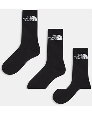 The North Face Simple Dome 3 Pack Logo Socks - Black