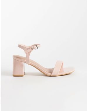New Look Blocked Heeled Sandals - Natural
