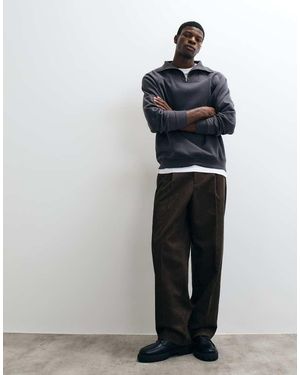 ASOS Tailored Two Tone Corduroy Wide Leg Trousers - Grey