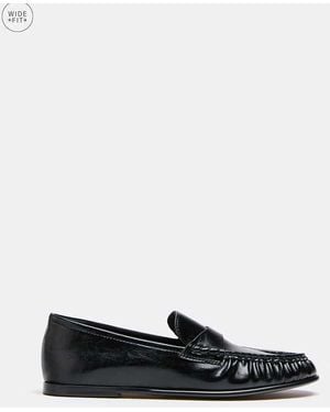 Stradivarius Wide Fit Leather Effect Loafer - White