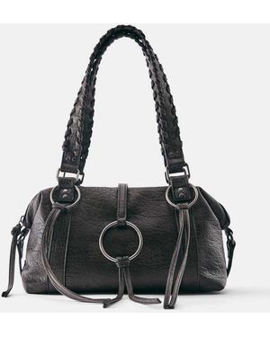 Pull&Bear Schoudertas Met Ringdetail - Zwart