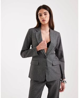 Vero Moda Salt And Pepper Tailored Blazer Co-ord - Black
