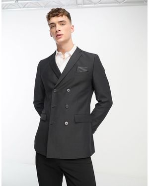 French Connection – zweireihige anzugjacke - Schwarz