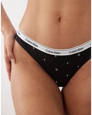 Calvin Klein Icon Logo Thong - Black