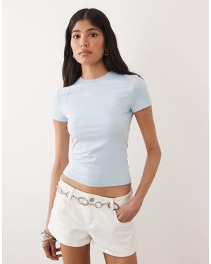 Miss Selfridge Sculpted Short Sleeve Tee - Blue