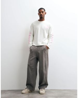 Weekday Jogger oversize à jambes larges avec détail - Blanc