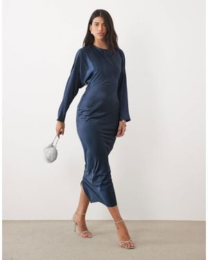ASOS Satin Batwing Maxi Dress - Blue