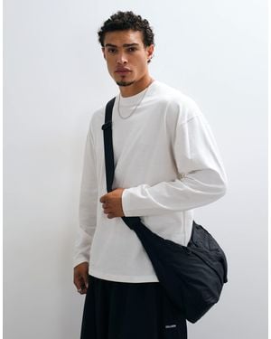 Collusion Oversized Long Sleeve Skate T-shirt - White