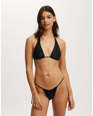 Cotton On High Apex Slider Triangle Bikini Top - Natural