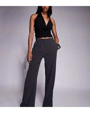 ASOS Asos Design Tall Textured Wide Leg Trouser - Blue