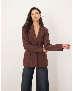 ARRANGE Premium Sculpted Blazer - Brown