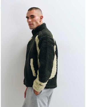 Obey Giacca Sherpa Center Field Con Pannelli A Contrasto - Blu