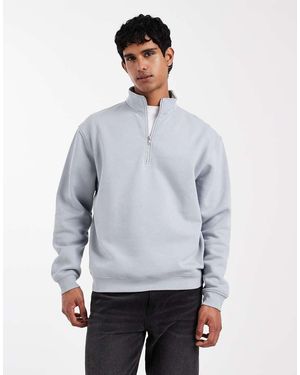 ASOS Essentials Oversized Quarter Zip - Grey