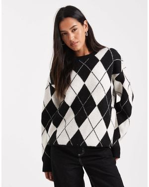 4th & Reckless Wool Blend Crew Neck Oversized Sweater - Black