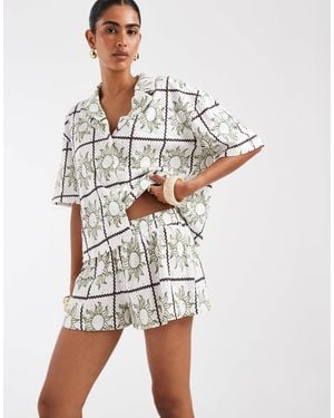 ASOS Jersey Broderie Short - White