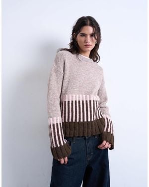TOPSHOP Knitted Plated Sweater - White