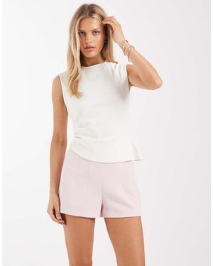 ASOS Tailored High Waist Corset Seam Detail Shorts - White