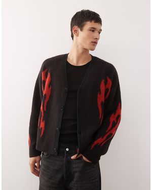 Weekday – oversize-strickjacke - Schwarz