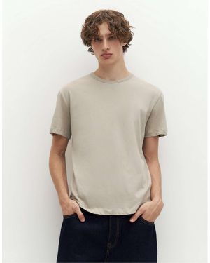 Pull&Bear – basic-t-shirt - Natur