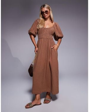 River Island – midikleid - Braun