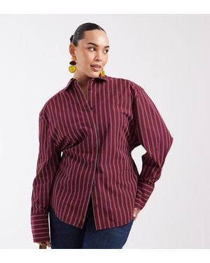 ASOS Asos Design Curve Cinched Waist Shirt - Red