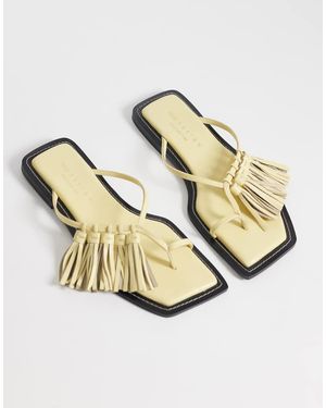 ASOS Sandalias Color Chirivía Con Borlas De Cuero Premium Flit De -Amarillo - Neutro