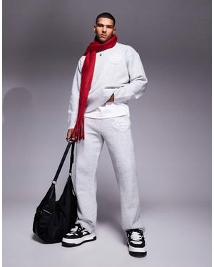 The Couture Club Co-ord Fluffy Knit Emblem joggers - Blue