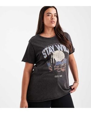 ONLY T-Shirt Met Stay Wild-Print - Zwart