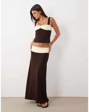 Motel Olie Maxi Skirt Co-ord - White